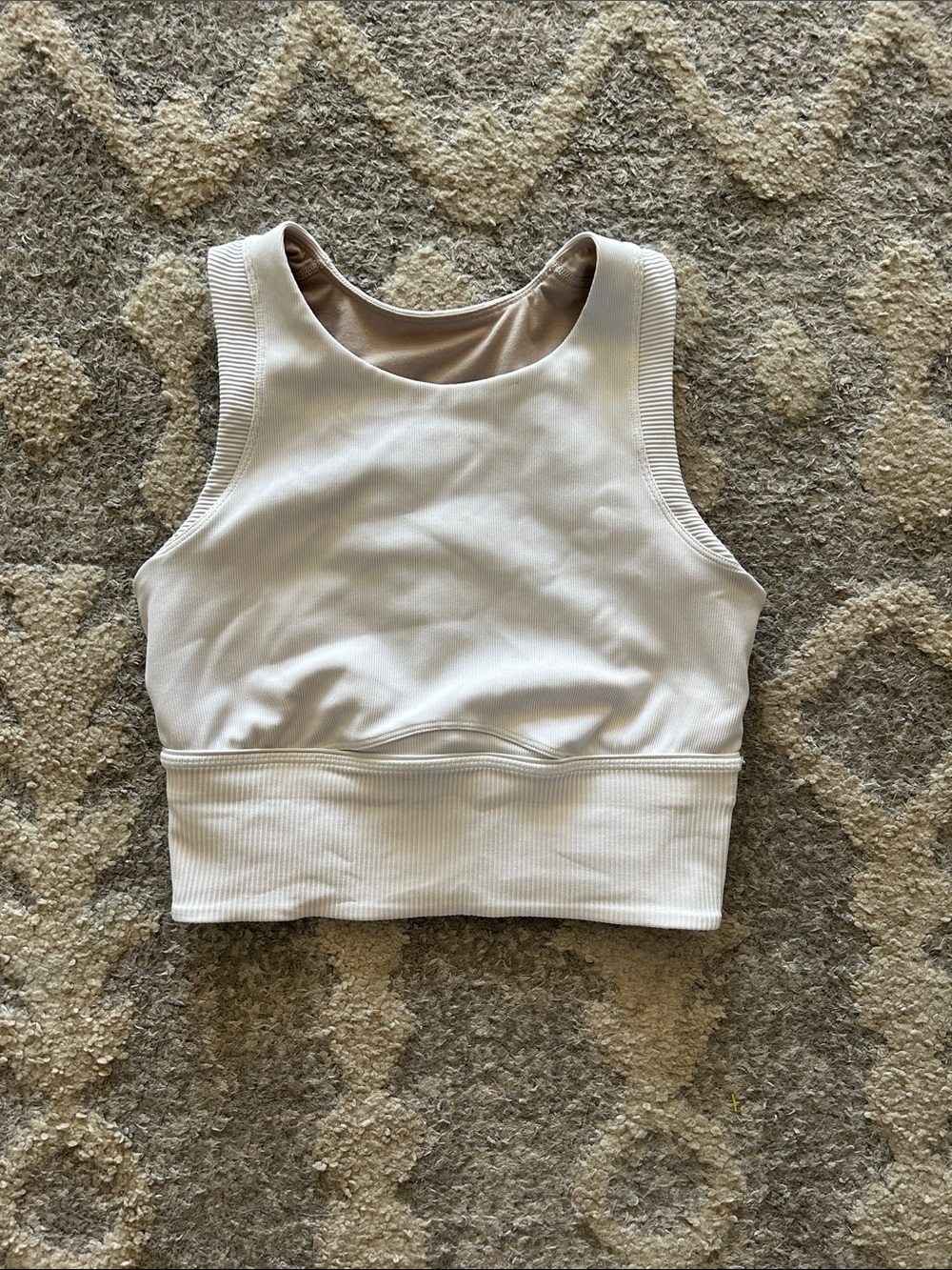 Lululemon Women’s Cream High-Neck Crop Tank Top
